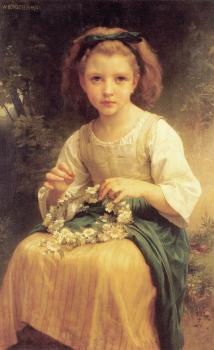 威廉 阿道夫 佈格羅 Enfant tressant une couronne, Child braiding a crown